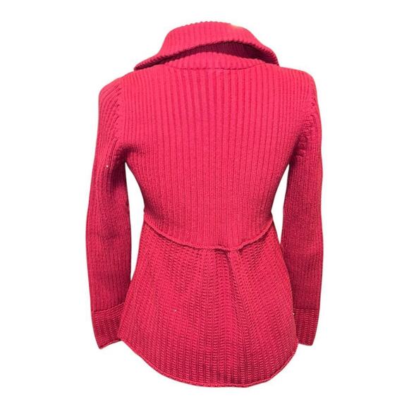 Y2K Vtg Calvin Klein dark pink babydoll. Cable knit top sz large - Picture 2 of 5